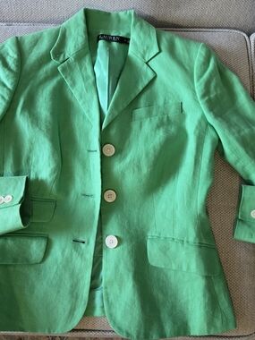 Ralph Lauren Green Linen Blazer